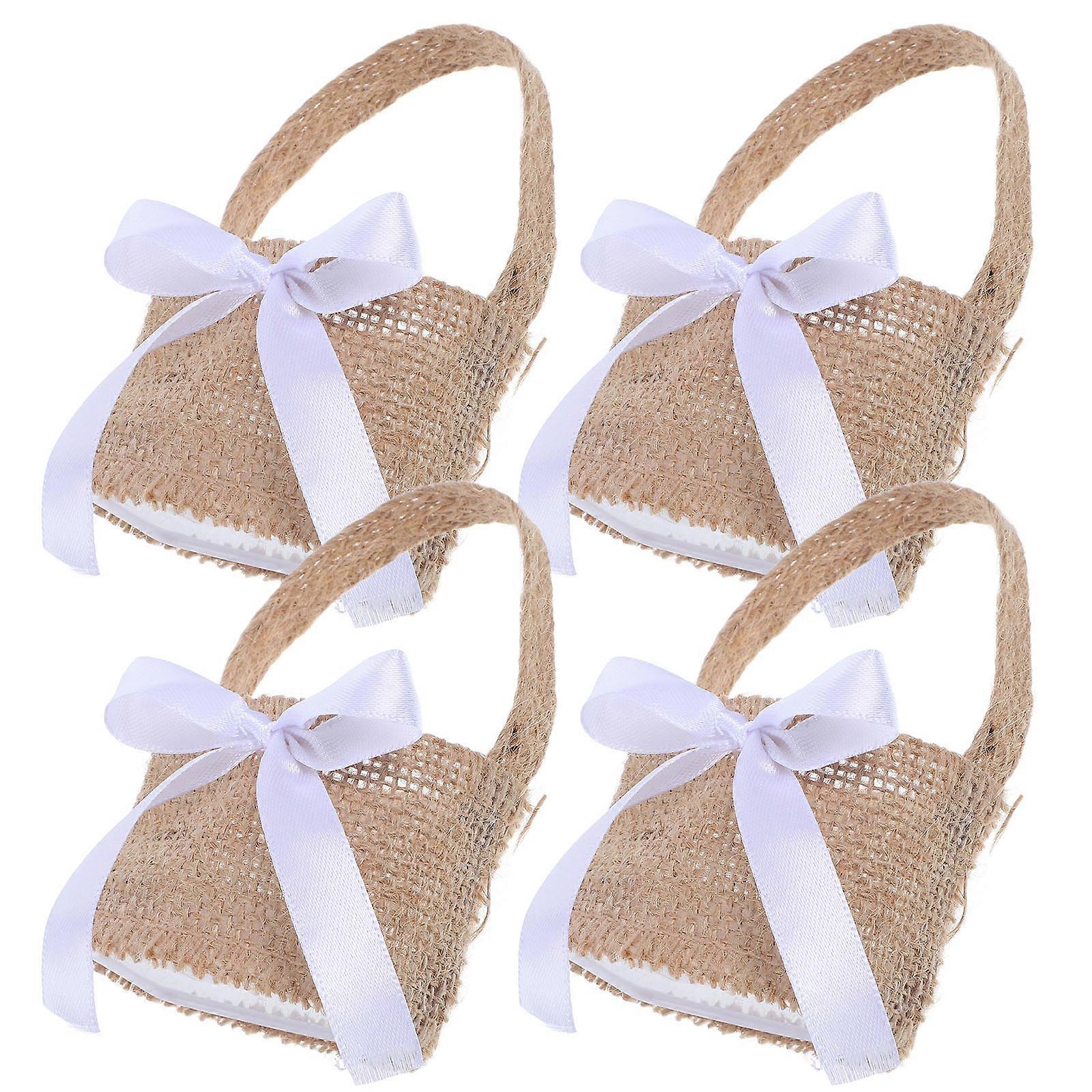 Linen Baskets Linen Storage Bag for Candy Use 4Pcs Wedding Party