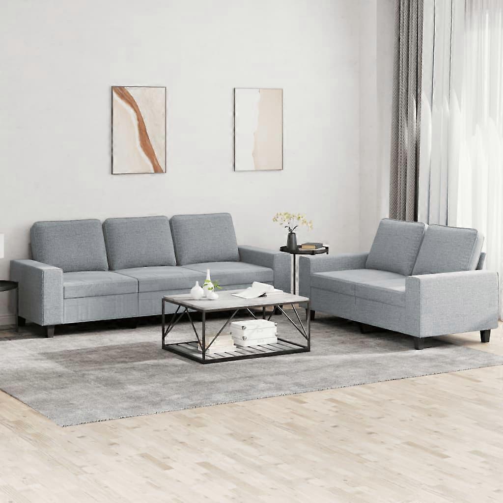 2-tlg. Sofagarnitur Hellgrau Stoff, SKU: 3201898