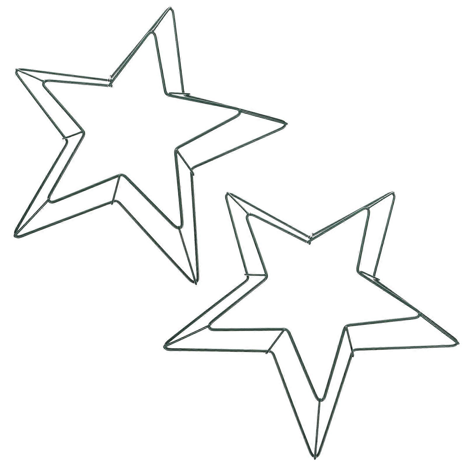 Metal Wreath Ring for Decoration 2Pcs Iron Star Shape Wall Decor