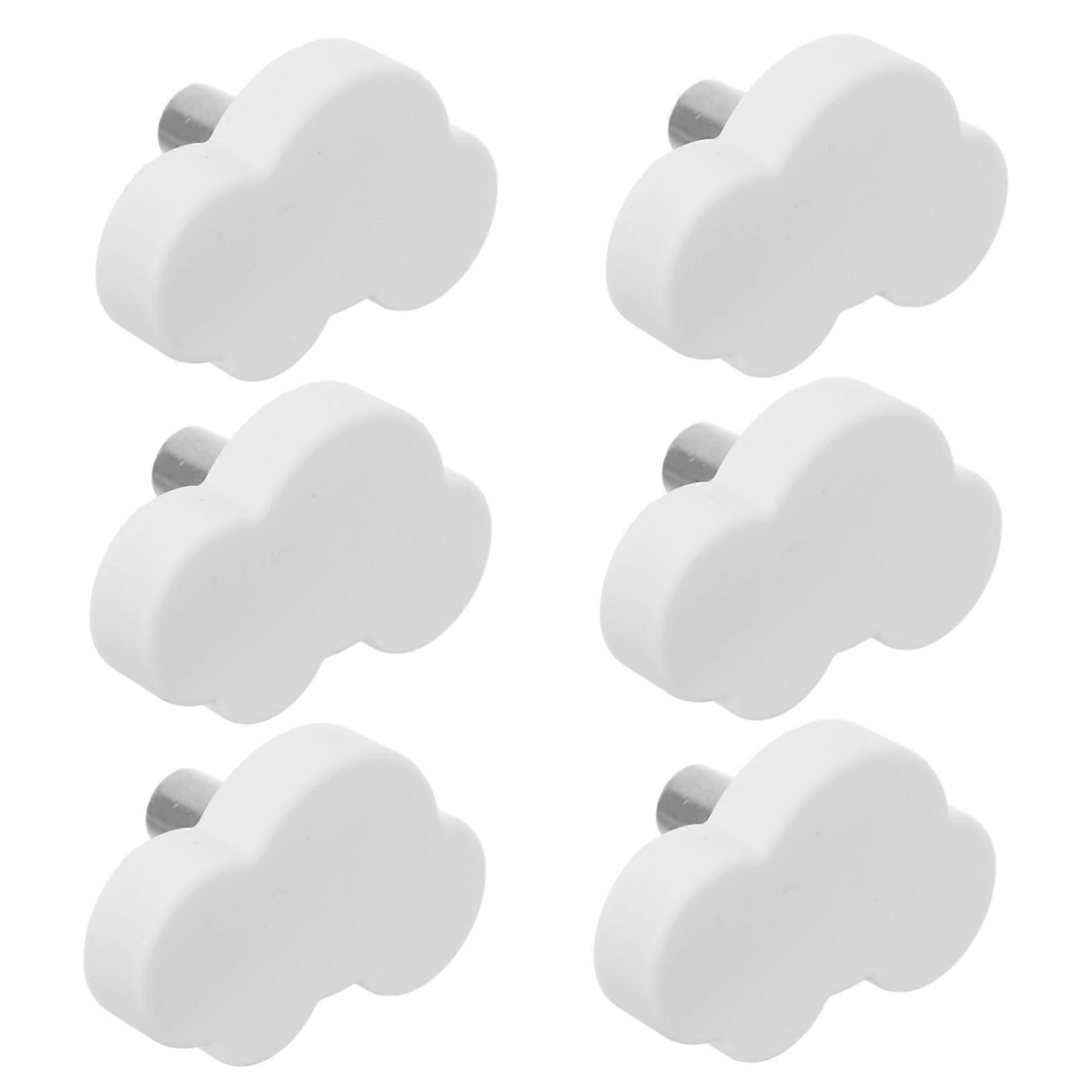 6pcs Soft Rubber White Cabinet Knobs Drawer Pulls for Kids Room Easy Installation Home Decor Upgrade