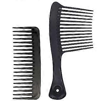 Set of 2 Wide Tooth Hair Cutting Combs for Scalp Massage and Reducing Hair Loss