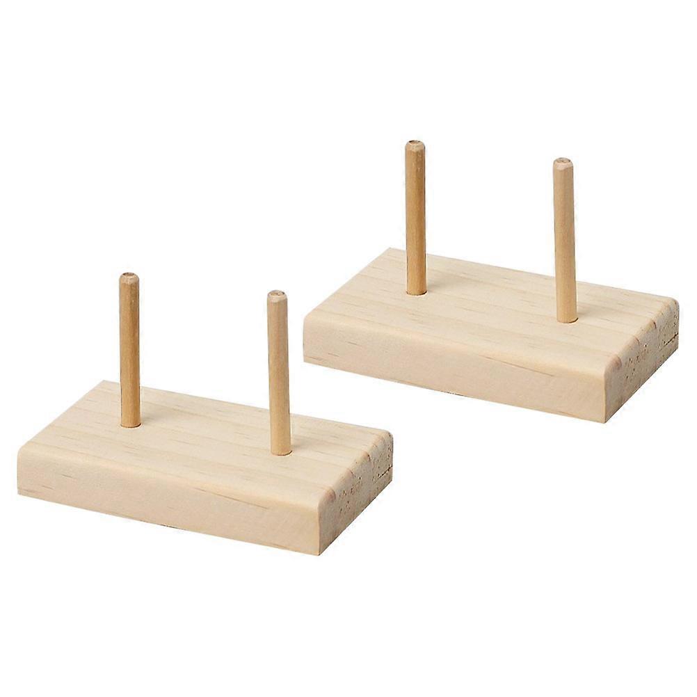 Household Wood Thread Rack for Sewing with Smooth Surface 2Pcs Set
