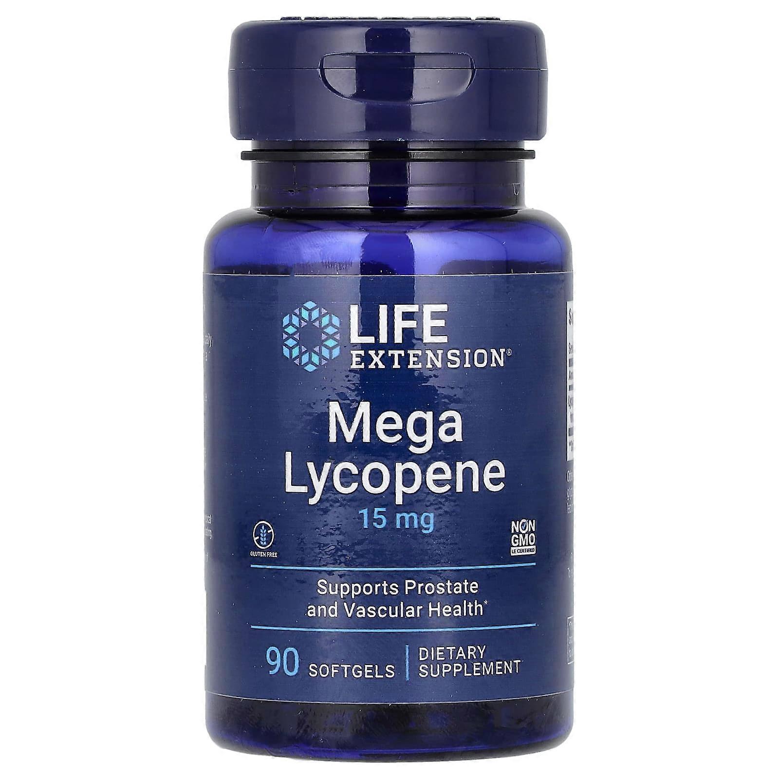 Life Extension, Mega Lycopene, 15 mg, 90 Softgels