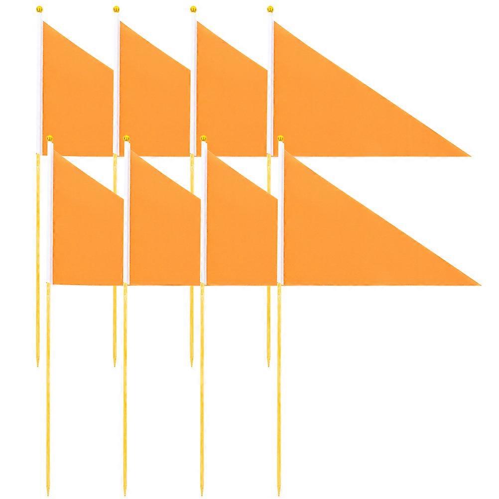 Lawn Mark Flags Marking Flag for Site Construction 16Pcs Orange Triangle Flags