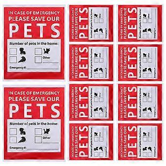 10 Folhas Alerta de Emergência Pet Finder Adesivos Alerta de Emergência Decal Pet Rescue Sticker