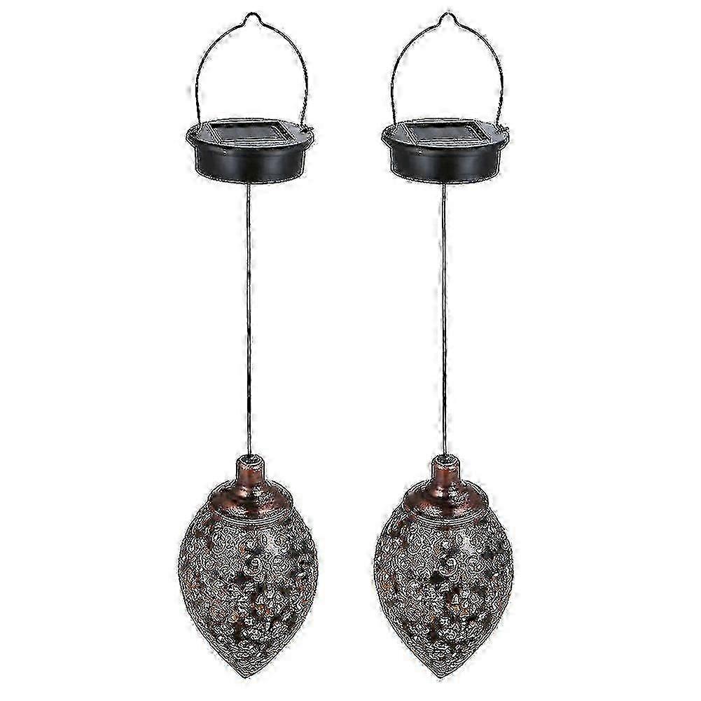 2 Pack Solar Powered Garden Lanterns for Patio Yard Pathway