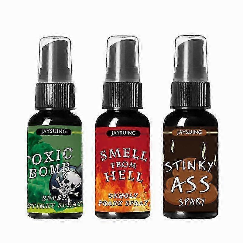 3x 30ml spuitbus met grappige scheet-effect