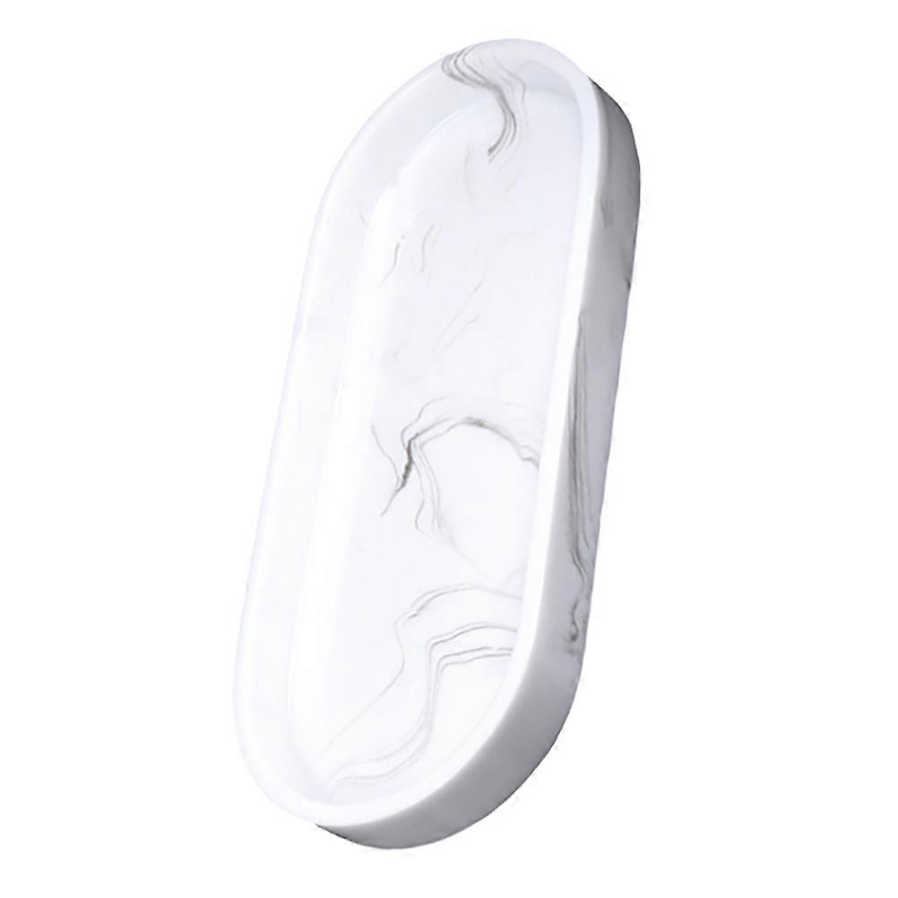 Bathroom Tray Marble Pattern for Storage 2Pcs Resin Material