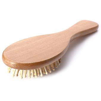 Peigne à cheveux original en bois pour massage du cuir chevelu, caoutchouc blanc