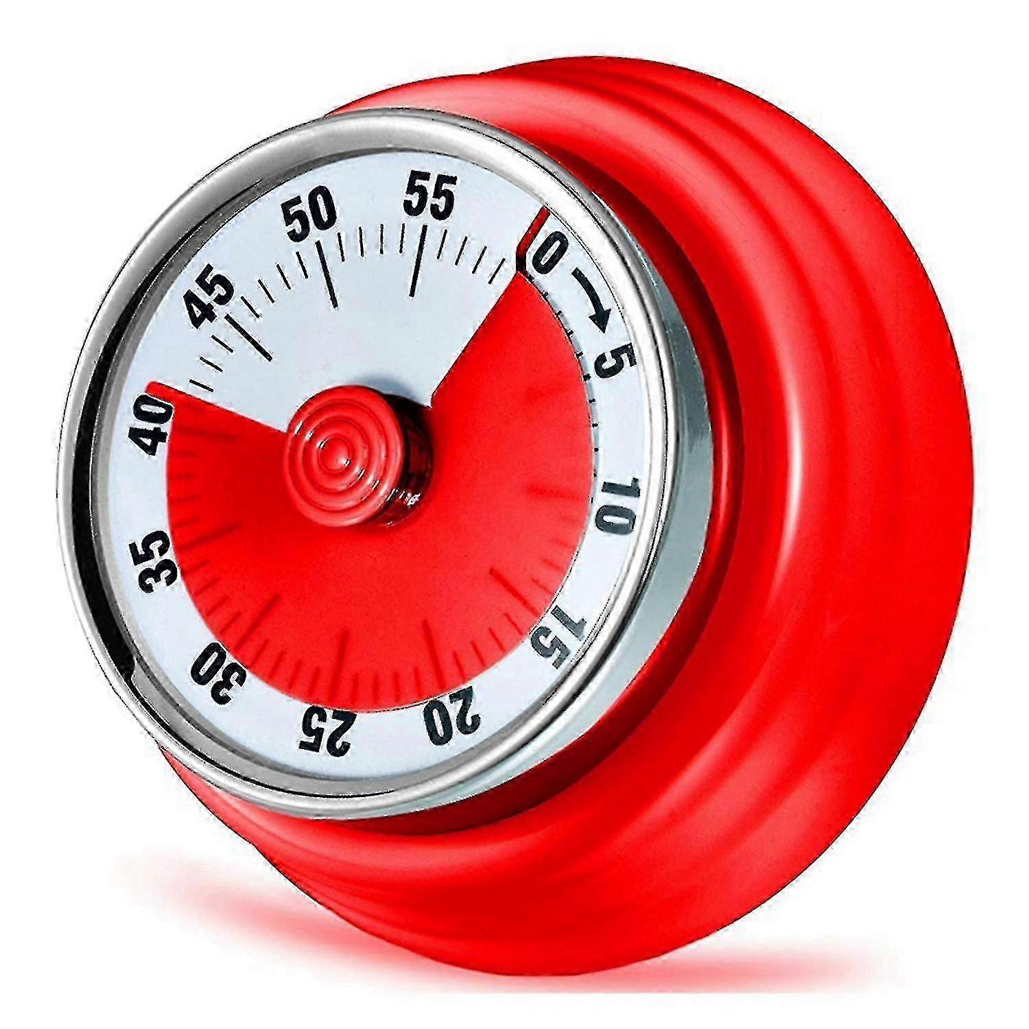 60-minute mechanical timer - magnetic visual countdown timer with alarm compatible with kitchen cooking and baking.