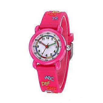 Montre enfant étanche à quartz, 1 pièce, motif dessin animé rose