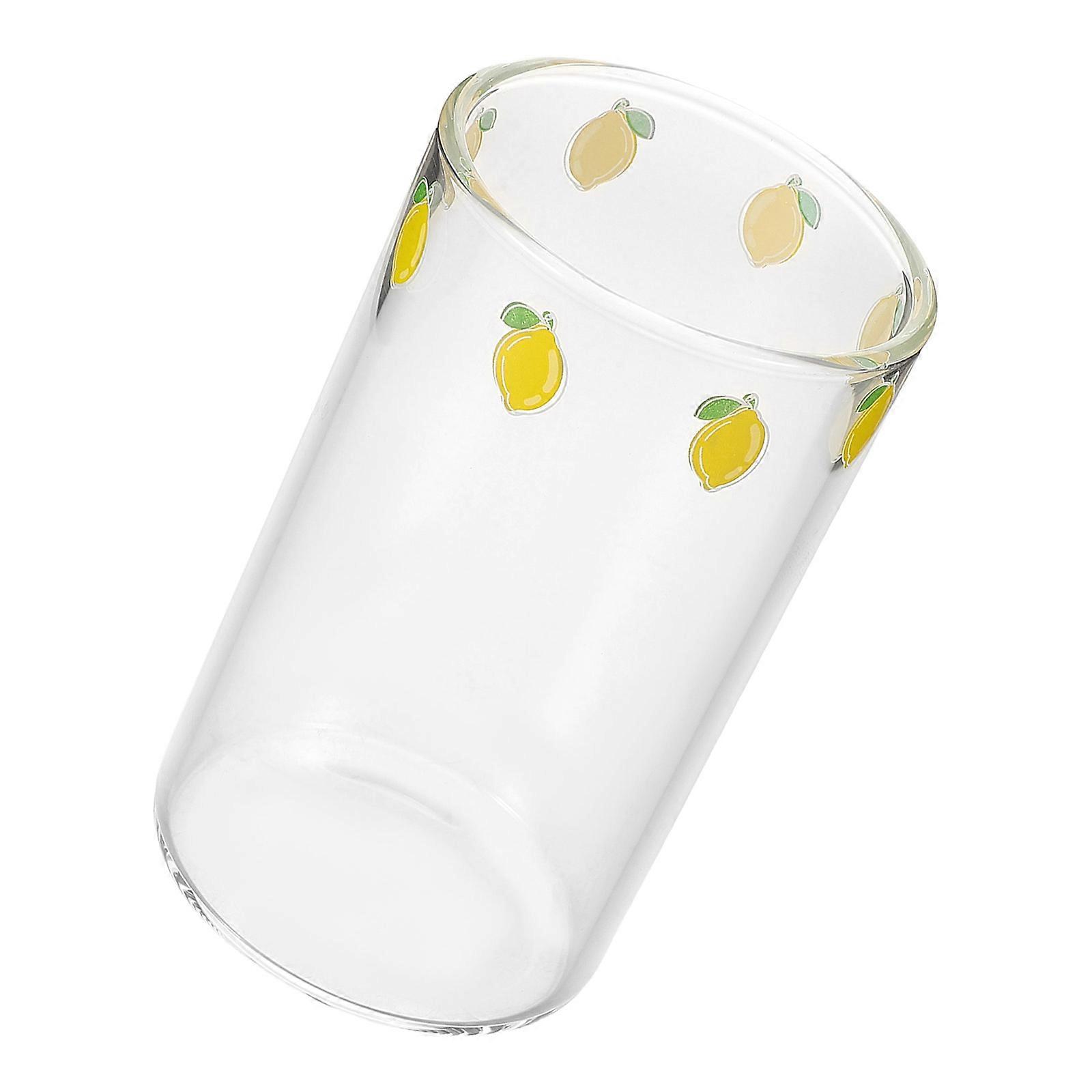 Creative Lemon Glass Tea Cup with Straw for Home Use and Students