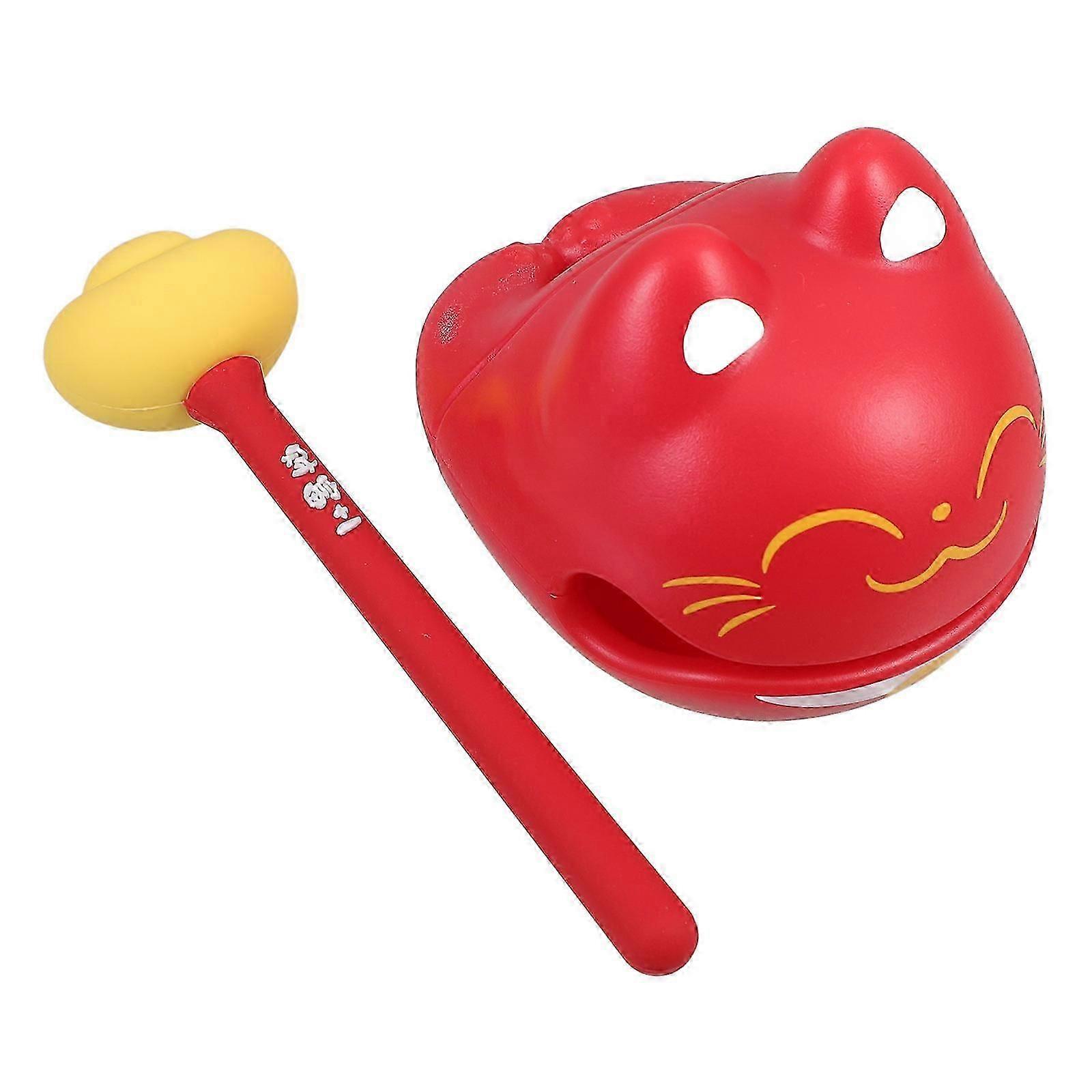 Percussion Instrument Cat Shape Rhythm Block Musical Instrument Abs Red for 1 Set