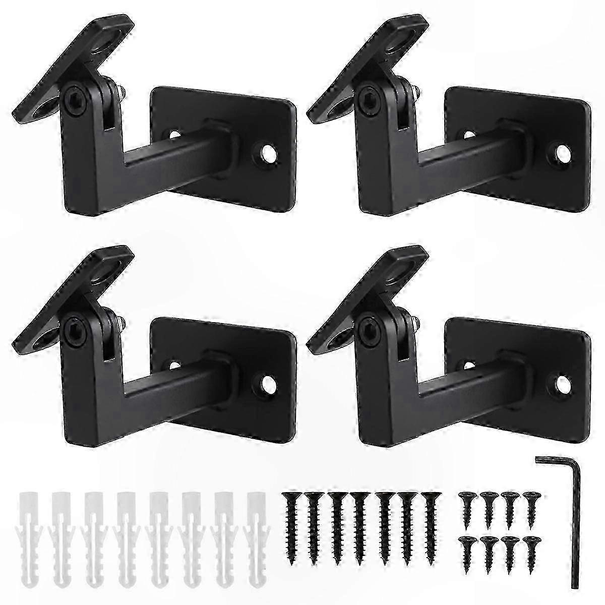 Adjustable Handrail Brackets for Stairs, 4 Pack Wall Mounted Railing Supports