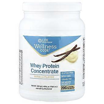 Life Extension, Wellness Code®, concentrado de proteína de suero, vainilla, 1.10 lb (500 g)