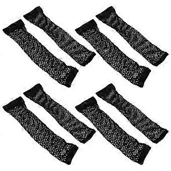 4 Pair Fingerless Gloves: Fishnet Mesh Gloves Set for Nightclub Dance Performance Breathable Costume Accessories for Party Stage Show