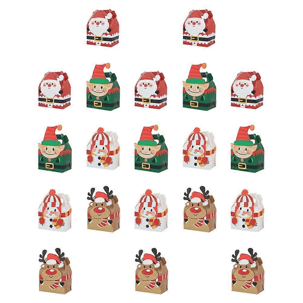 20pcs Xmas Elements Packing Boxes Decorative Festival Gift Packaging Cases