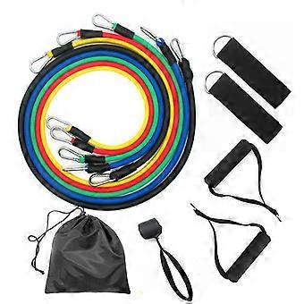 / 11-piece Set Pull Rope Bodybuilding Resistance Bands Set Multi-function Tensioner Suit Muscle Training Belt Elastic Bands