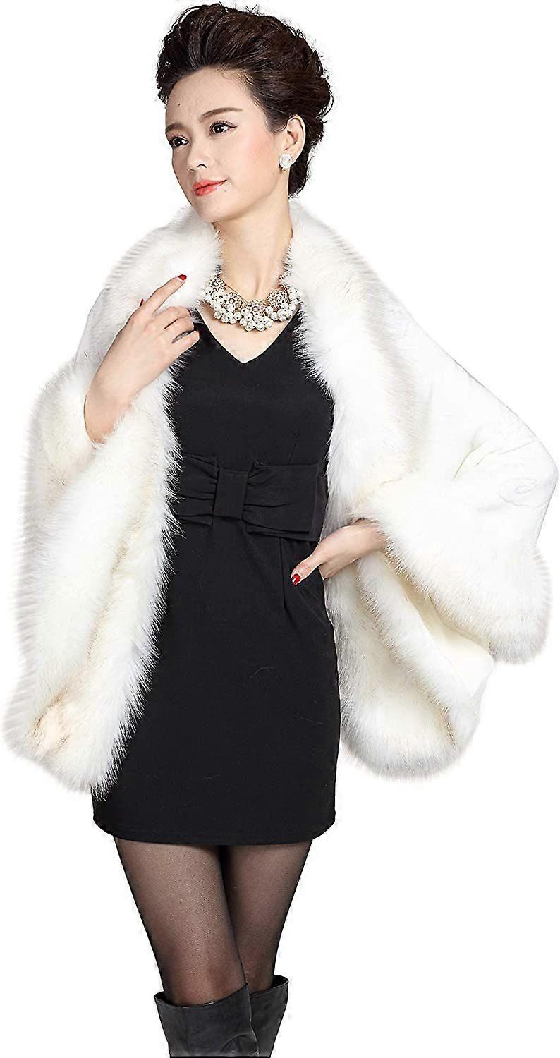 Faux fur stole with cocktail dress for dressy brunch