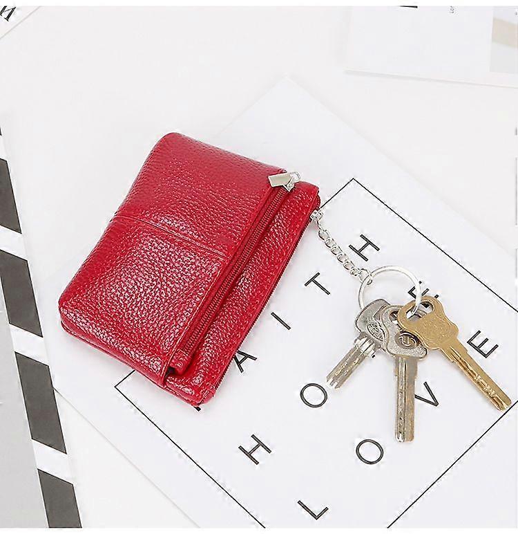 Leather Keychain - Red Keychain Keyring