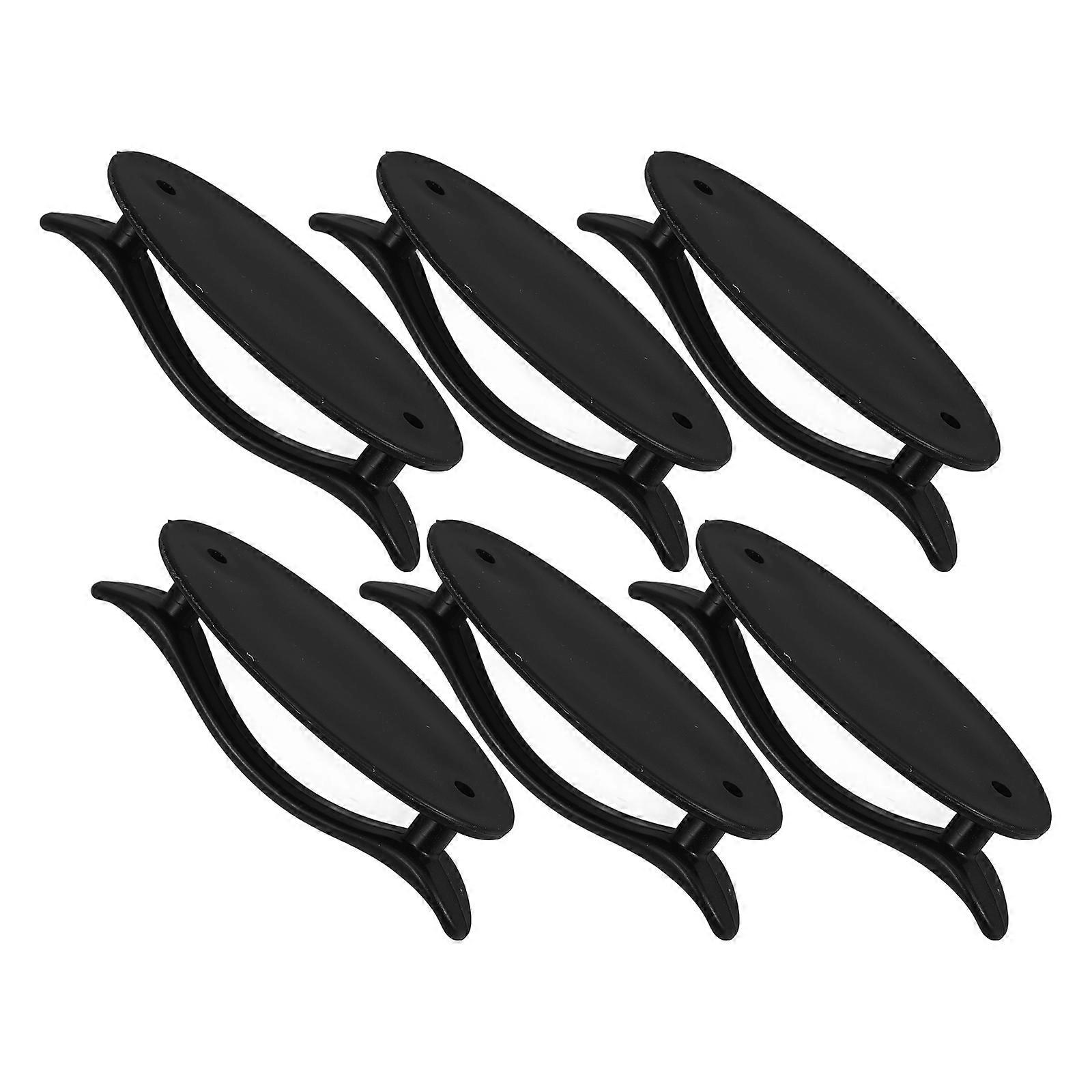 Self-Stick Glass Door Handle for Opening Black 6Pcs Cabinet Drawer Knobs