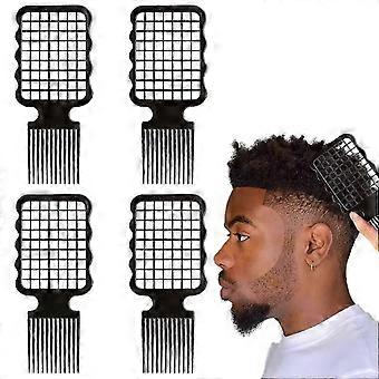 4 Pcs Twist Combs, Hair Sponge Alternative Comb for Men Curls Sponge Brush Upgrade Hair Brush (Black)