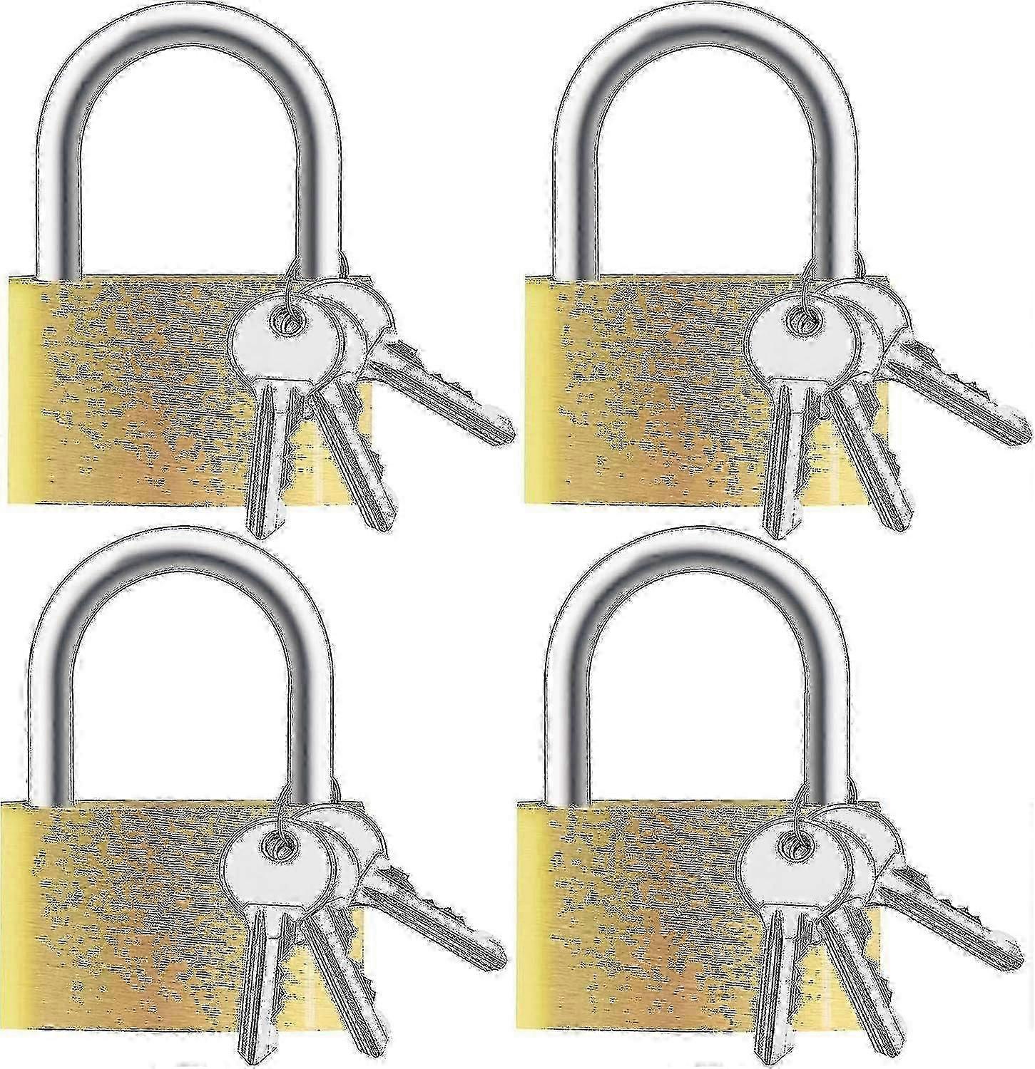 4pcs Small Solid Brass Keyed Padlocks With Same Key zy