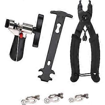 Bicycle Chain Pliers 2 in 1 Portable Chain Link Removal Tool for 7/8/9/10/11 Speed Derailleur Chain Repair Tool Repair Chain Remove Broken Link (Black