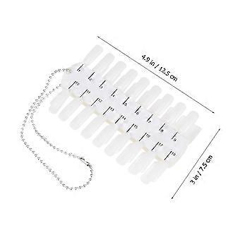 3pcs Nail Tool Nail Color with A Chain Transparent Acrylic False Nail Board Nail Tips Nail Polish Display Board Polish Display Practice for Women (Whi