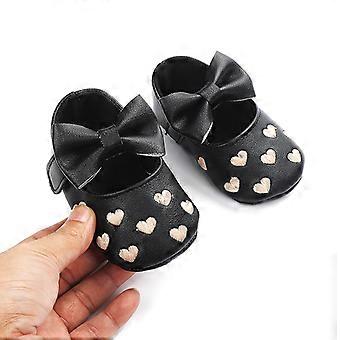 PU Leather Bowknot Baby Girls Shoes Cute Moccasins Heart Soft Sole Flat First Walkers Toddler Princess Footwear Crib