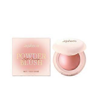 Colorete en polvo hidratante y sedoso Zephoco, colorete en polvo naranja suave, maquillaje natural que se funde con la piel, maquillaje facial nude.