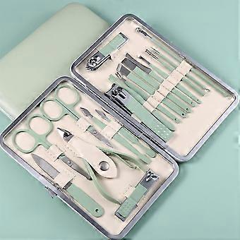 12Pcs Stainless Steel Nail Clipper Set Manicure Pedicure Kit with Compact Travel Case, Rose Color