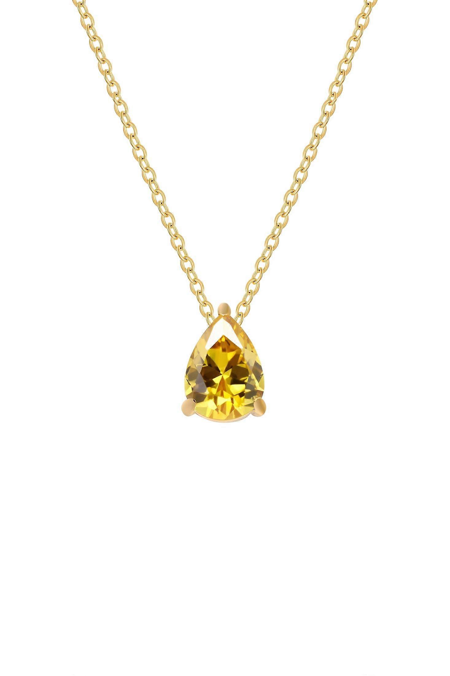 Adele Teardrop Necklace Gold Citrine