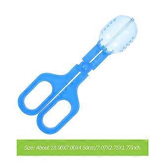 Blue Plastic Pet Waste Clamp for Reptile Poop Picking 3Pcs Set