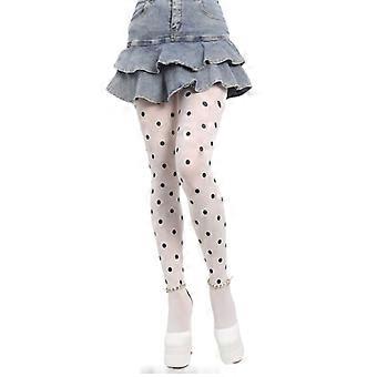 Vintage Dot Patterned Opaque Stockings Pantyhose Silky Footed Tights for Women