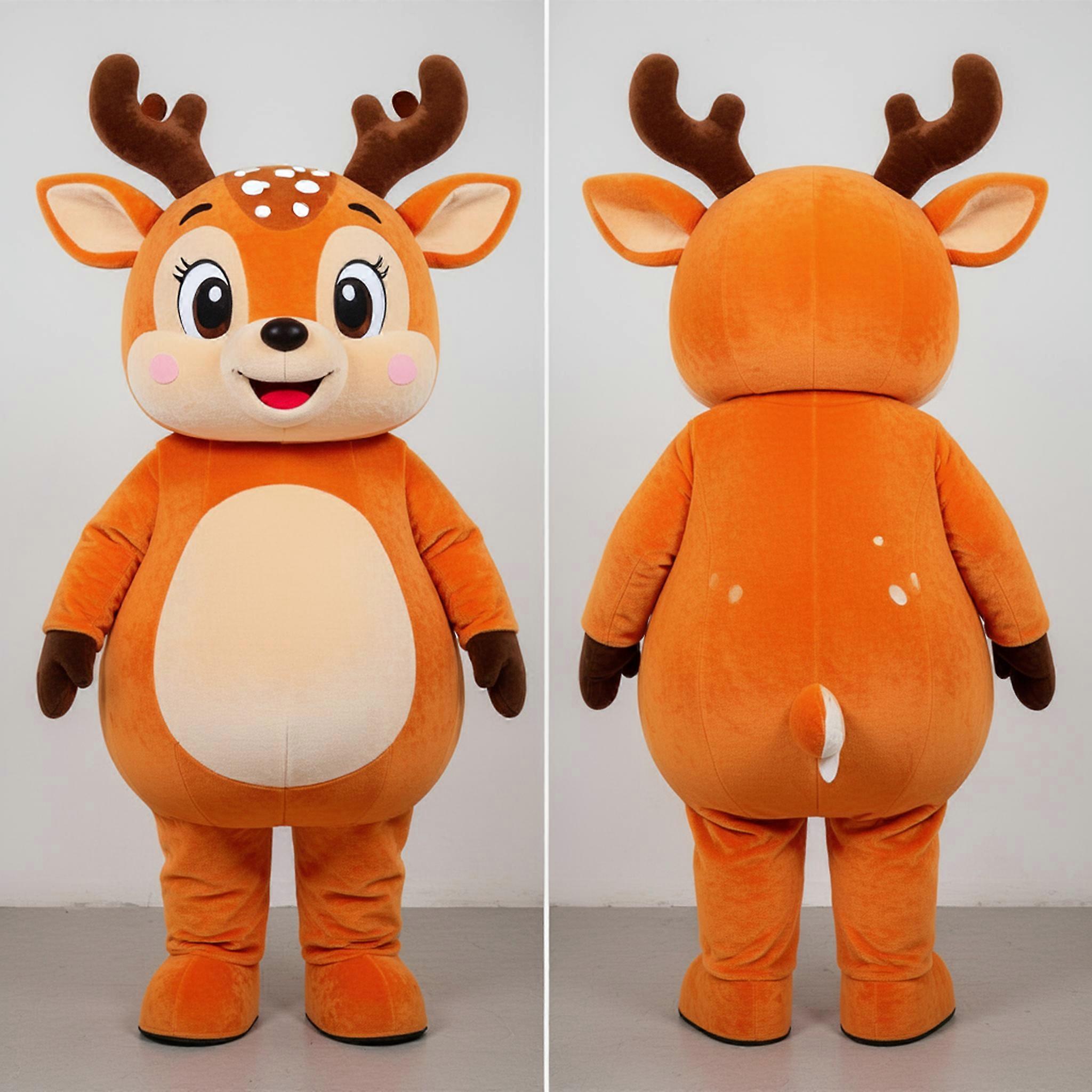 MASTICOT Rust Orange Playful Deer Mascot