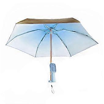 Sonnenschutz Fächer Regenschirm Leichter wiederaufladbarer UV-blockierender Mini-Regenschirm Tragbarer wasserdichter winddichter faltbarer Reise-Sonnenregenschirm