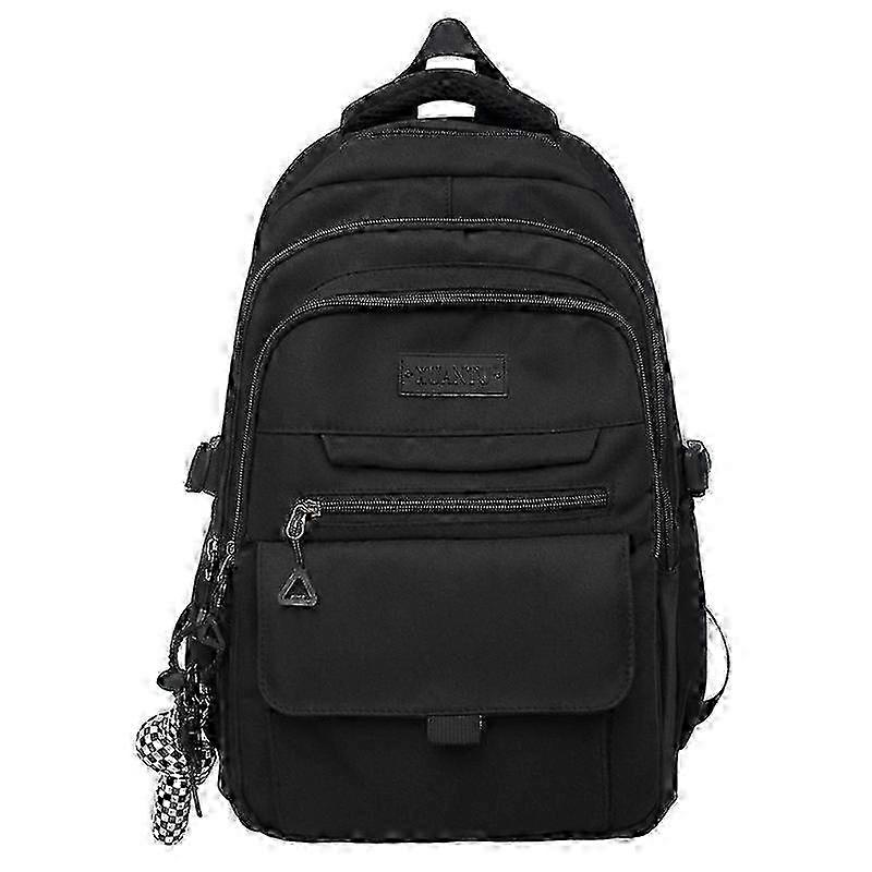 Casual Nylon School Backpack Solid Colour