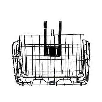 Black Iron Bike Basket for Storage Mountain Bike Front Basket Fast Release
