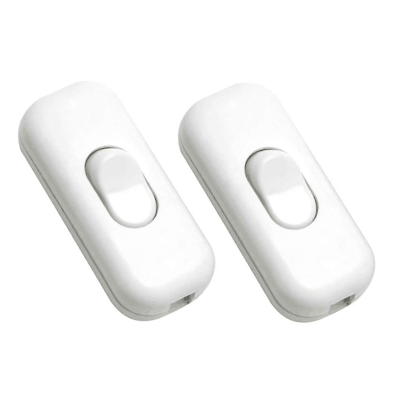 2-Pack White Inline Push Switch