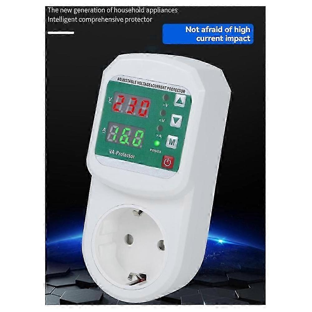 Multifunction over Voltage Current Protector EU Plug Socket Automatic Voltage Current Protector Socket