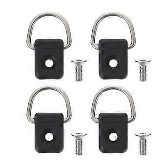 Kayak Canoe D Buckle Set, Metal Plastic, Black, 6 Pieces, Compatible with Kayaks Canoes, Easy Install, Durable Elastic Rope Buckles