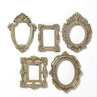 DIY Dollhouse Picture Frames 5Pcs Set Mini Realistic Decor Ornaments for Mini Home Scene Photo Props