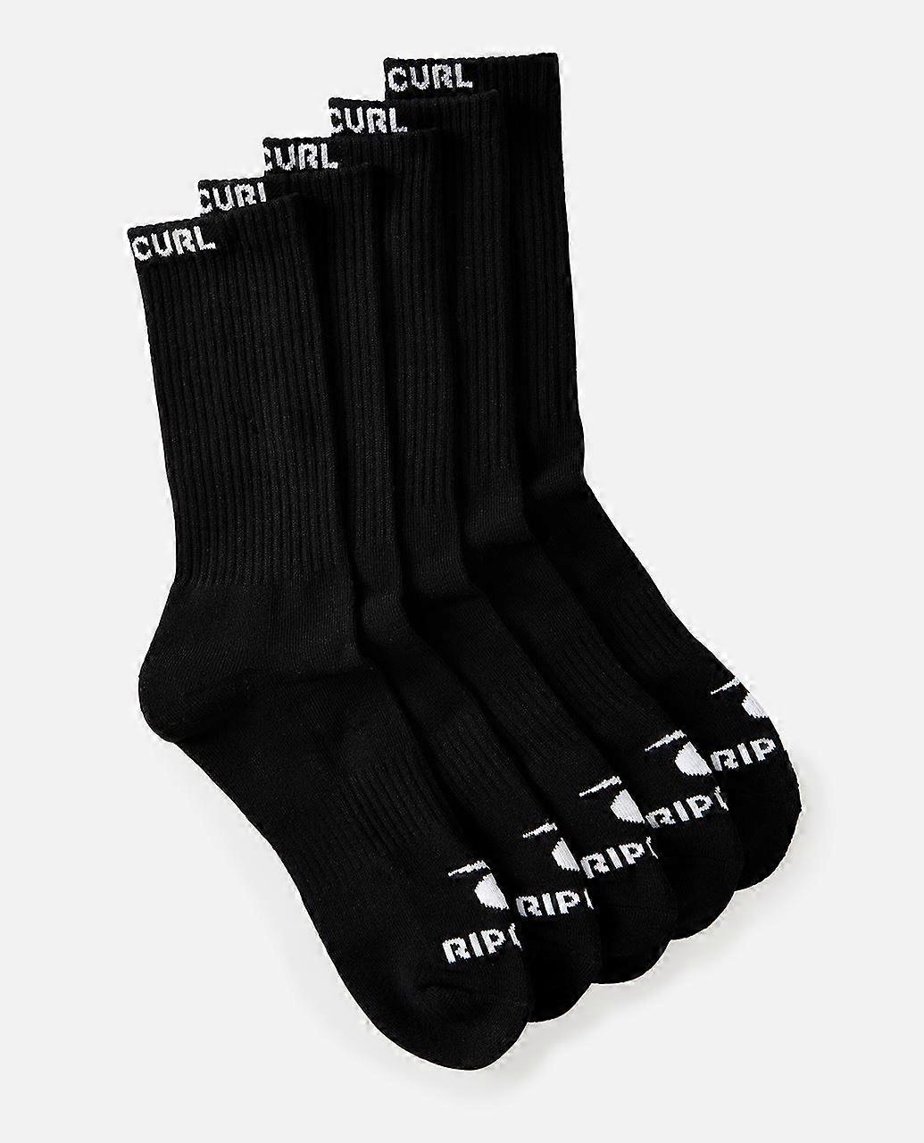 Rip Curl 5 Pack Brand Mens Crew Socks