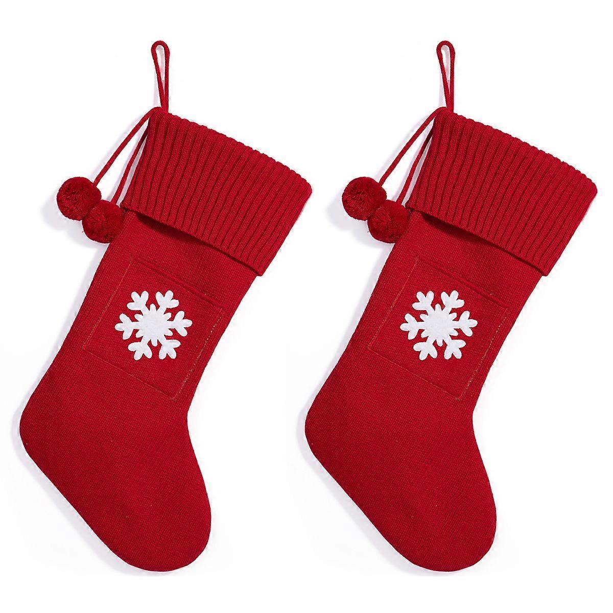 Classic Knit Red White Stocking