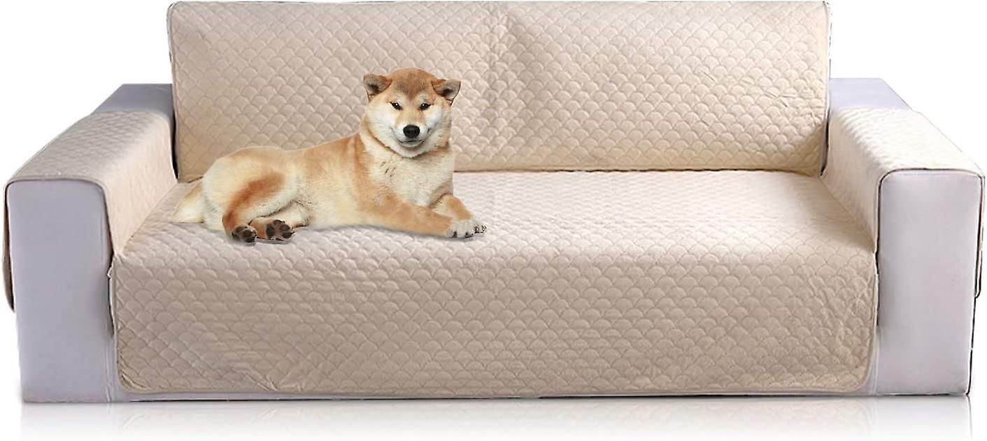 Rutschfester Sofabezug Sofaschoner Sesselschoner Sofaschoner (Beige, 2-Sitzer)