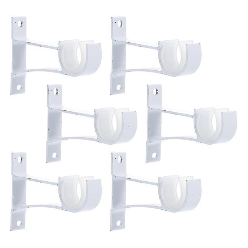 11X8cm White Window Treatment Replacement Parts 1 Set Aluminum Alloy Curtain Rod Brackets Fixed Curt