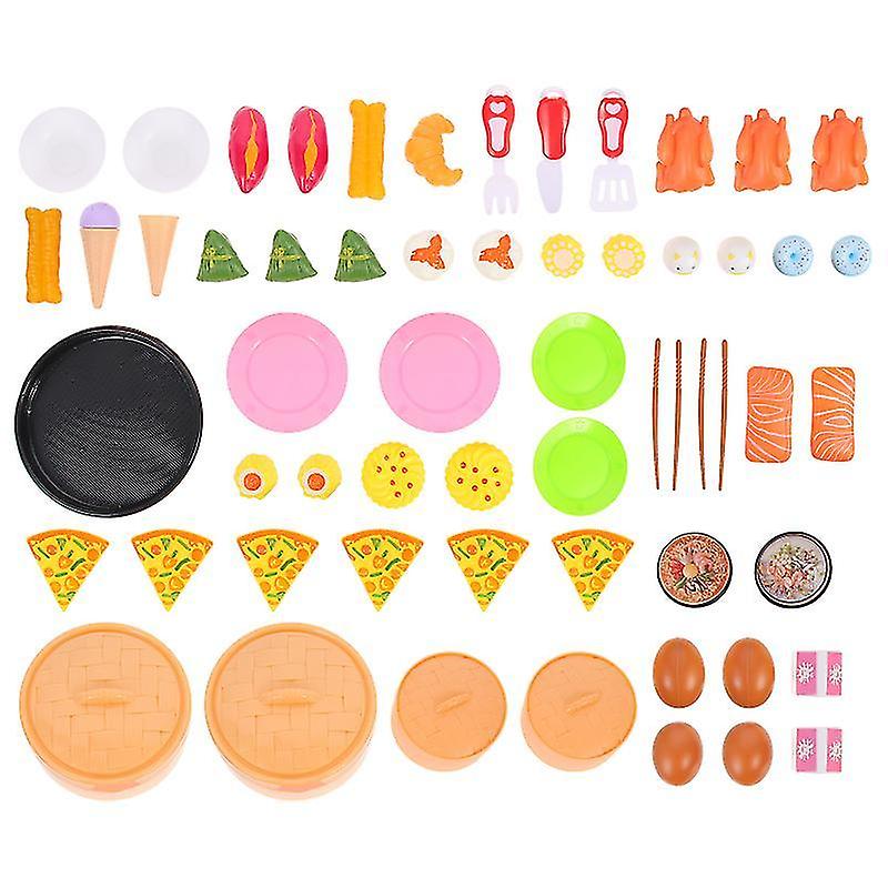 Assorted Color Toy Kitchens & Play Food 1 Set Steamer Basket Toys Plastic Asia Dim Sum Set Breakfas