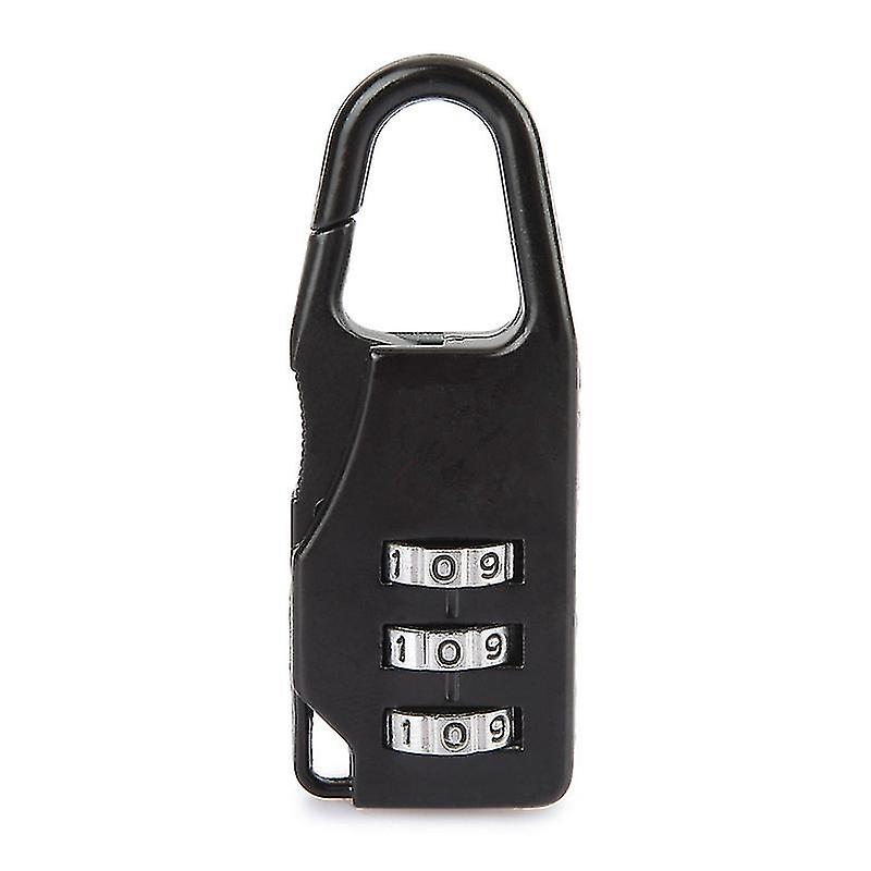 Yaju Mini 3 Dial Safe Number Code Padlock Combination Lock(1 Pcs, Black)
