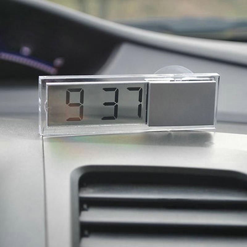 Car Digital Led Clock Mini Electronic Sucker Window Meter